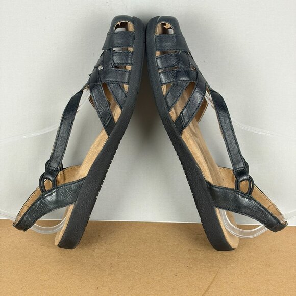 G.H. Bass Delilah Leather Sandals Womens 7.5 Black Leather Closed Toe Slingback - Picture 6 of 11